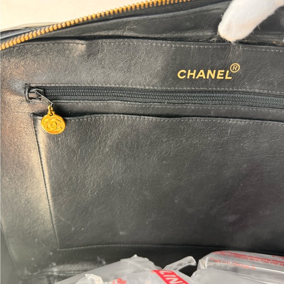 CHANEL Quilted CC Chain 2way Hand Bag Black Patent Leather size 13x10x4.2 - Picture 15 of 17